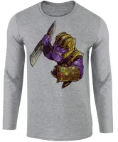 Camiseta manga longa Infantil ou Adulto Thanos vilão vingadores espada - Foto 2