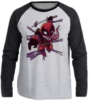 Camiseta manga longa Infantil ou Adulto Venom deadpool desenho - Foto 3