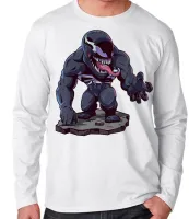 Camiseta manga longa Infantil ou Adulto Venom vilão homem aranha negro - Foto 3