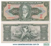 C075 - 10 Cruzeiros (Getúlio Vargas) - Sob - Autografada