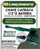 Catraca 1/2 À Bateria 100 N.m (10,2kgfm) Cord120100l - Foto 6