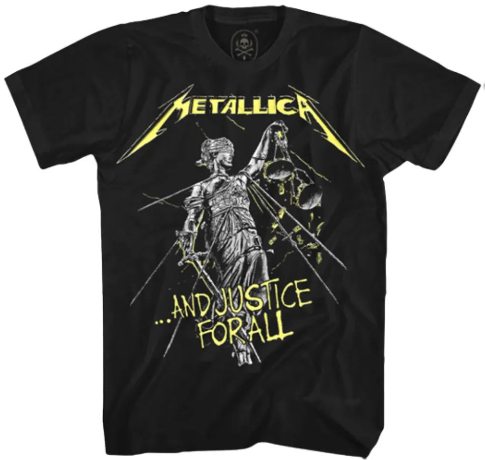 CAMISETA PLUS SIZE METALLICA AND JUSTICE FOR ALL AMARELA