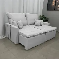  Retratil e Cama Chicago Lacôme 2,20 em linho Bege ou cinza - Foto 2