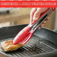 Pegador Em Silicone e Inox para Cozinha - Saladas, Carnes e Alimentos - Grande - Foto 2