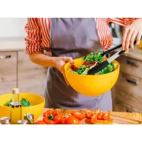 Pegador Em Silicone e Inox para Cozinha - Saladas, Carnes e Alimentos - Grande - Foto 8