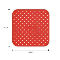 Forro Tapete em Silicone Para Air Fryer 19cm Fritadeira Elétrica QUADRADO Multiuso Universal Vermelho Preto - Foto 3