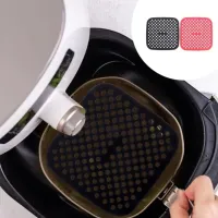 Forro Tapete em Silicone Para Air Fryer 19cm Fritadeira Elétrica QUADRADO Multiuso Universal Vermelho Preto - Foto 5