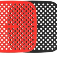 Forro Tapete em Silicone Para Air Fryer 19cm Fritadeira Elétrica QUADRADO Multiuso Universal Vermelho Preto - Foto 7