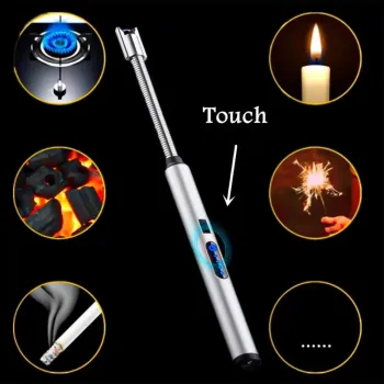 Acendedor De Fogão Isqueiro Eletrico Fogão Churrasqueira Vela Original Recarregavel USB - Foto 2