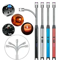 Acendedor De Fogão Isqueiro Eletrico Fogão Churrasqueira Vela Original Recarregavel USB - Foto 4