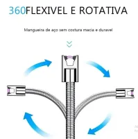 Kit 4 Acendedor De Fogão Isqueiro Eletrico Fogão Churrasqueira Vela Original Recarregavel USB - Foto 5