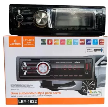 Som Automotivo Lehmox Ley-1622 – Rádio Bluetooth FM MP3 com Conectividade e Som de Alta Qualidade para Carro
