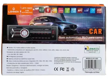 Som Automotivo Lehmox Ley-1622 – Rádio Bluetooth FM MP3 com Conectividade e Som de Alta Qualidade para Carro - Foto 2