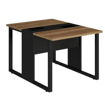 Estação de Trabalho Mesa Plataforma 1500 Para 2 Lugares Pé Quadro e Caixa de Tomadas  Versa