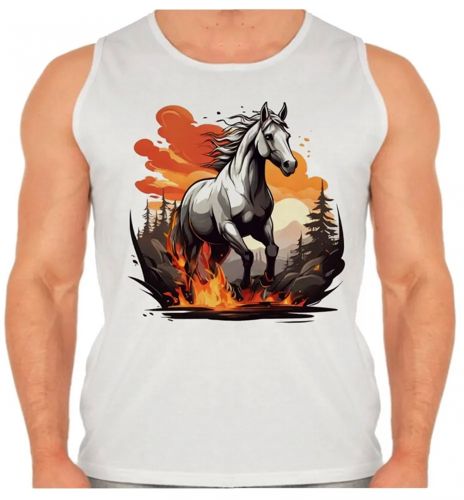 Camiseta Regata adulto ou infantil Cavalo de fogo crioulo raça Imagem