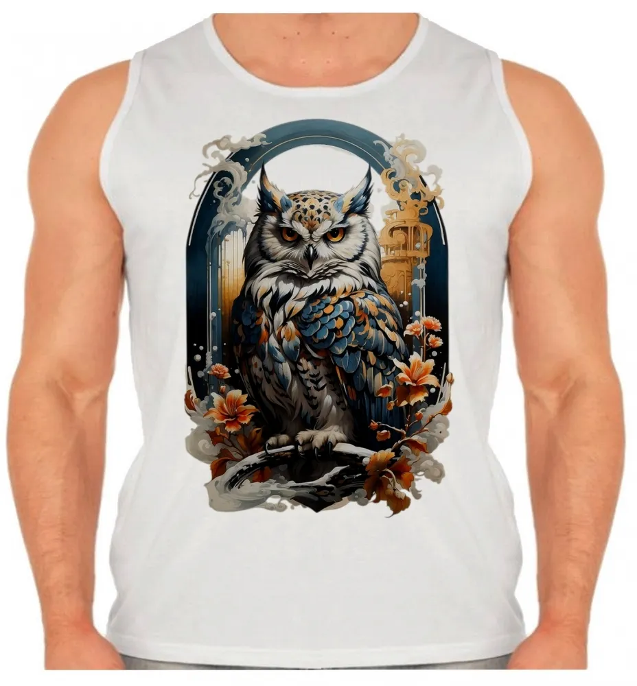Camiseta Regata adulto ou infantil Coruja passaro ave rapina