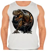 Camiseta Regata adulto ou infantil dinossauro Rex Jurassic - Foto 2