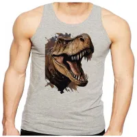 Camiseta Regata adulto ou infantil dinossauro rex repitil - Foto 2