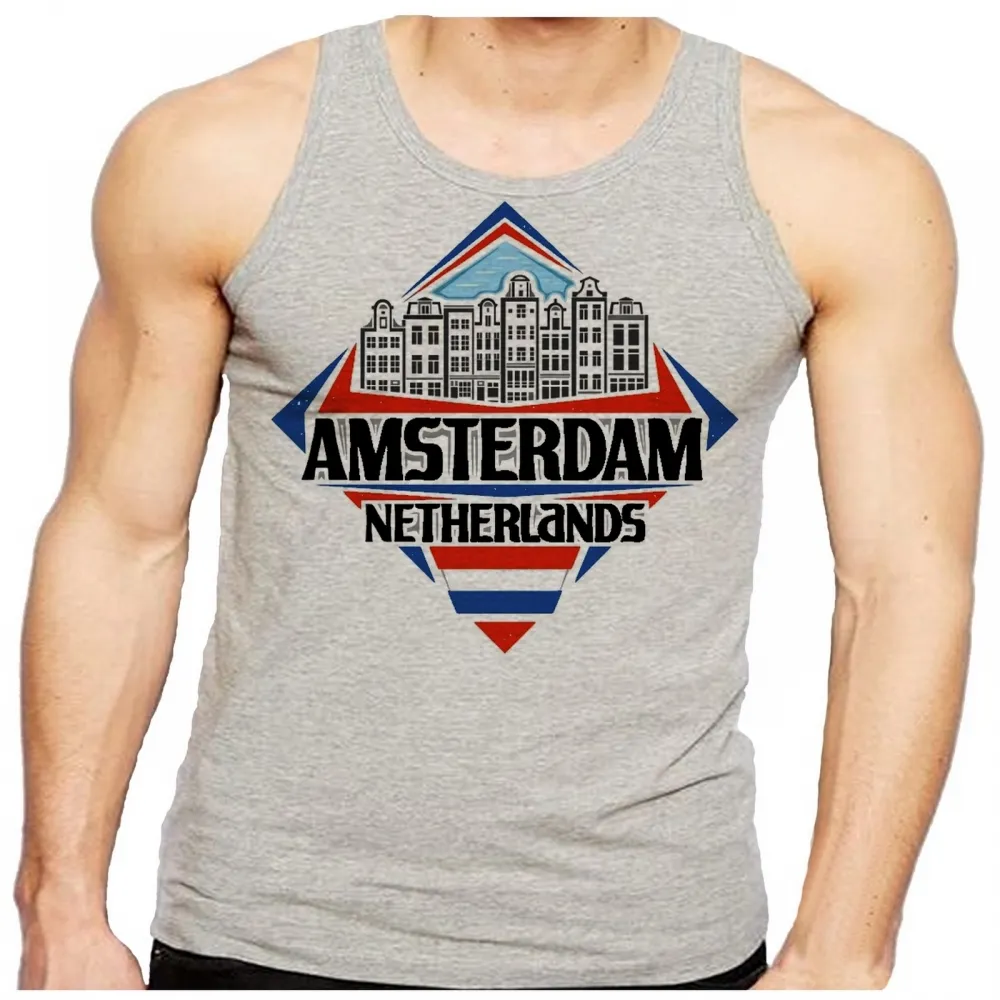 Camiseta Regata adulto ou infantil Amsterdam Holanda Lembrança Imagem