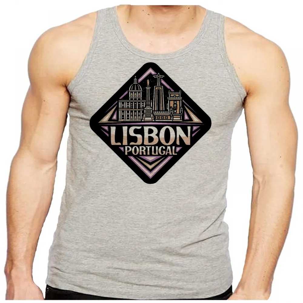 Camiseta Regata adulto ou infantil Lisboa Portugal lembrança