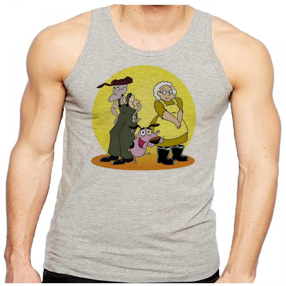 Camiseta Regata adulto ou infantil Coragem cão covarde donos