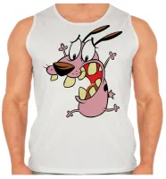 Camiseta Regata adulto ou infantil Coragem o cão covarde desenho - Foto 2