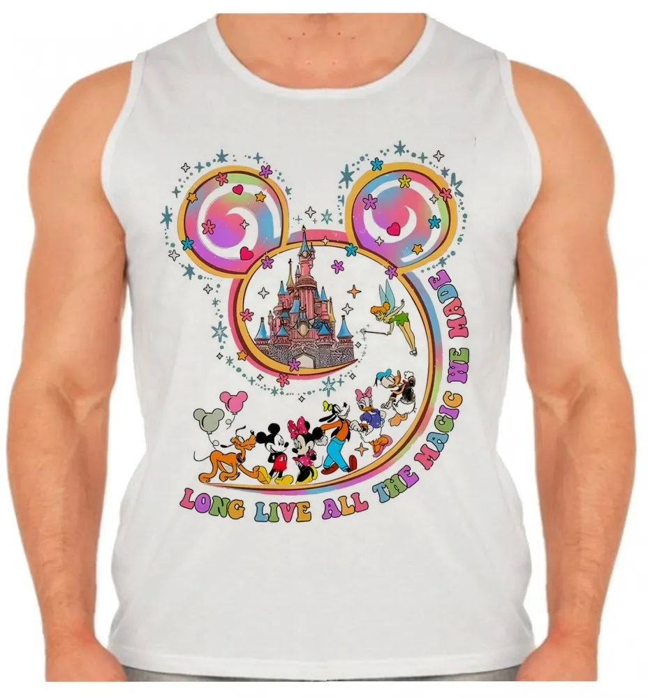 Camiseta Regata adulto ou infantil Disney mickey pato pluto personagens