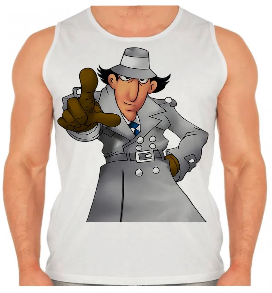 Camiseta Regata adulto ou infantil inspetor bugiganga desenho antigo