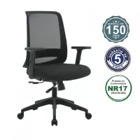  Cadeira Multiregulável NR17 Torino Mecanismo Slider Sincronizado com Base Piramidal e Braços Reguláveis