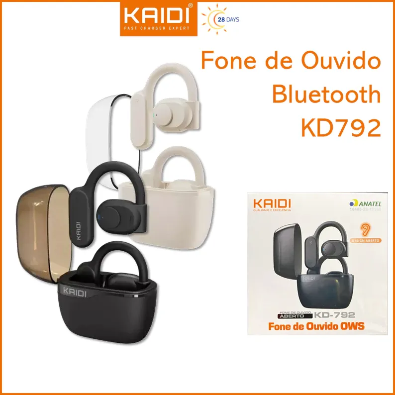 Fone de Ouvido Sem fio Bluetooth TWS Bateria de Longa Duração Kaidi KD-792