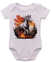 Body Bebê Infantil roupa criança Cavalo de fogo crioulo raça - Foto 2