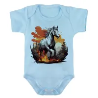 Body Bebê Infantil roupa criança Cavalo de fogo crioulo raça - Foto 3