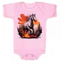 Body Bebê Infantil roupa criança Cavalo de fogo crioulo raça - Foto 4