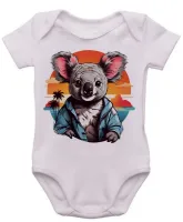 Body Bebê Infantil roupa criança Coala urso panda lindo - Foto 3