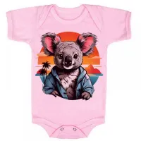 Body Bebê Infantil roupa criança Coala urso panda lindo - Foto 4