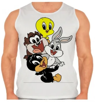 Camiseta Regata adulto ou infantil pernalonga piu piu taz mania patolino baby - Foto 2