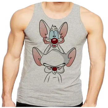 Camiseta Regata adulto ou infantil Pink eo Cérebro desenho antigo bom