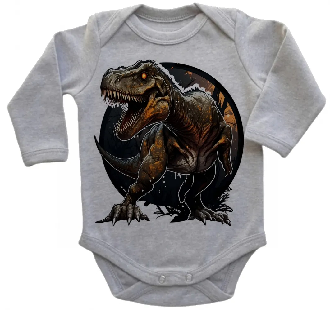 Body Bebê Infantil roupa criança dinossauro Rex Jurassic Imagem