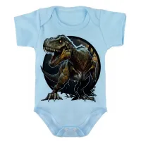 Body Bebê Infantil roupa criança dinossauro Rex Jurassic - Foto 2