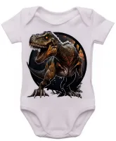 Body Bebê Infantil roupa criança dinossauro Rex Jurassic - Foto 3