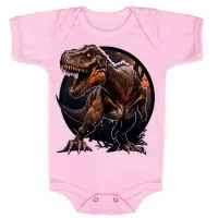 Body Bebê Infantil roupa criança dinossauro Rex Jurassic - Foto 4