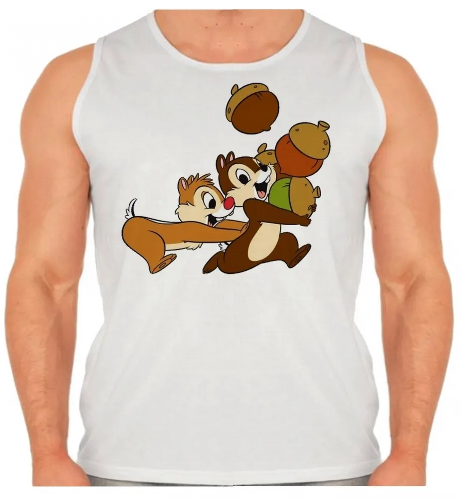 Camiseta Regata adulto ou infantil Tico e Teco esquilo desenho antigo Imagem