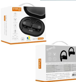 Fone De Ouvido Bluetooth Esportivo Sem Fio iOS E Android Resistente Água A Gold - Foto 2