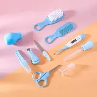10 Pcs/Newborn Set Kit De Cuidados Com A Saúde Do Bebê Acessórios Cortador De Unhas Escova De Tesoura - Foto 4