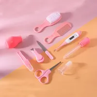 10 Pcs/Newborn Set Kit De Cuidados Com A Saúde Do Bebê Acessórios Cortador De Unhas Escova De Tesoura - Foto 6