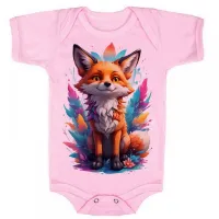 Body Bebê Infantil roupa criança Raposa fox colorida - Foto 2