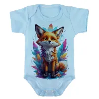 Body Bebê Infantil roupa criança Raposa fox colorida - Foto 3