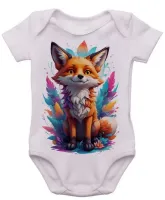 Body Bebê Infantil roupa criança Raposa fox colorida - Foto 4