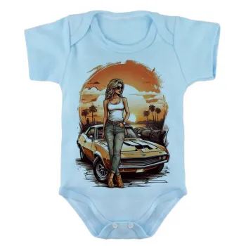 Body Bebê Infantil roupa criança Carro antigo corvete praia sol - Foto 2