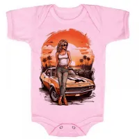 Body Bebê Infantil roupa criança Carro antigo corvete praia sol - Foto 4